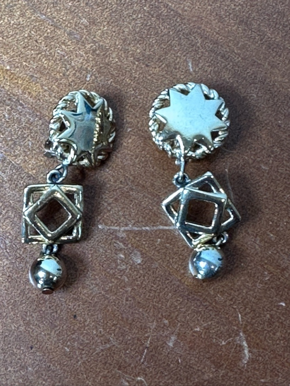 Givenchy Vintage Gold Tone Clip-On
Drop Earrings: Star Charm